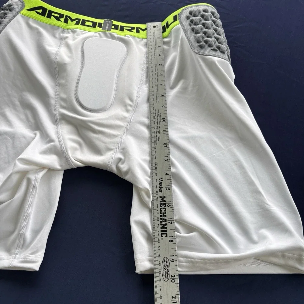 Under‎ Armour HeatGear 3XL Padded Compression Shorts Football White Gray NWT